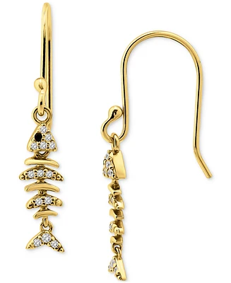 Giani Bernini Pave Fish Drop Earrings 18k Gold-Plated Sterling Silver (also Silver), Exclusively at Macy's