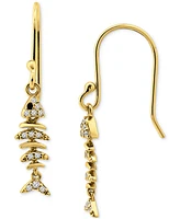 Giani Bernini Pave Fish Drop Earrings 18k Gold-Plated Sterling Silver (also Silver), Exclusively at Macy's