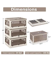 Stackable Storage Bins with 5-Way Opening Lids – 3-Pack Organizer Boxes for Pantry, Bedroom, or Utility Room