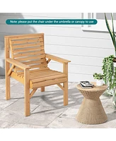 Outdoor Solid Fir Wood Chair with Inclined Backrest