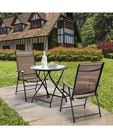 4PCS Outdoor Patio Folding Chair Camping Portable Lawn Garden W/Armrest