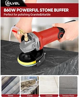 Silvel 860W Wet Polisher, 4 inch Wet Stone Polisher with 6 Variable Speeds, 110V Granite Polisher with 7 Diamond Polishing Pads for Granite, Marble, C