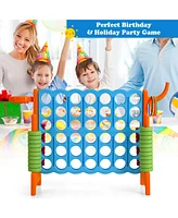 Gymax 2.5Ft 4-to-Score Giant Game Set Basketball Hoop Ring Game Indoor & Outdoor
