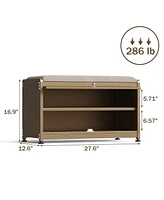 Shoe Bench with Storage,Shoe Rack for Entryway,Metal Seating, Organizer Cabinet, Metal Storage Hallway