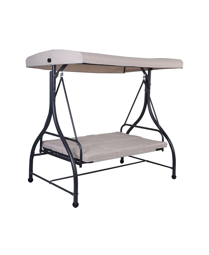 3 Seats Converting Outdoor Swing Canopy Hammock with Adjustable Tilt