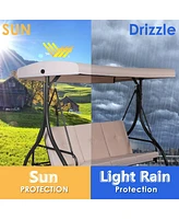 3 Seats Converting Outdoor Swing Canopy Hammock with Adjustable Tilt