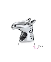 Bling Jewelry Set of 2 Western Horse and Jockey Equestrian Cap Hat Charm Bead Sterling Silver
