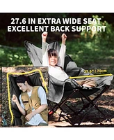 Naturehike Seastar Padded Camping Chair, Oversized 2-Position Adjustable Folding Portable Camp Chair with Side Pocket & Carry Bag
