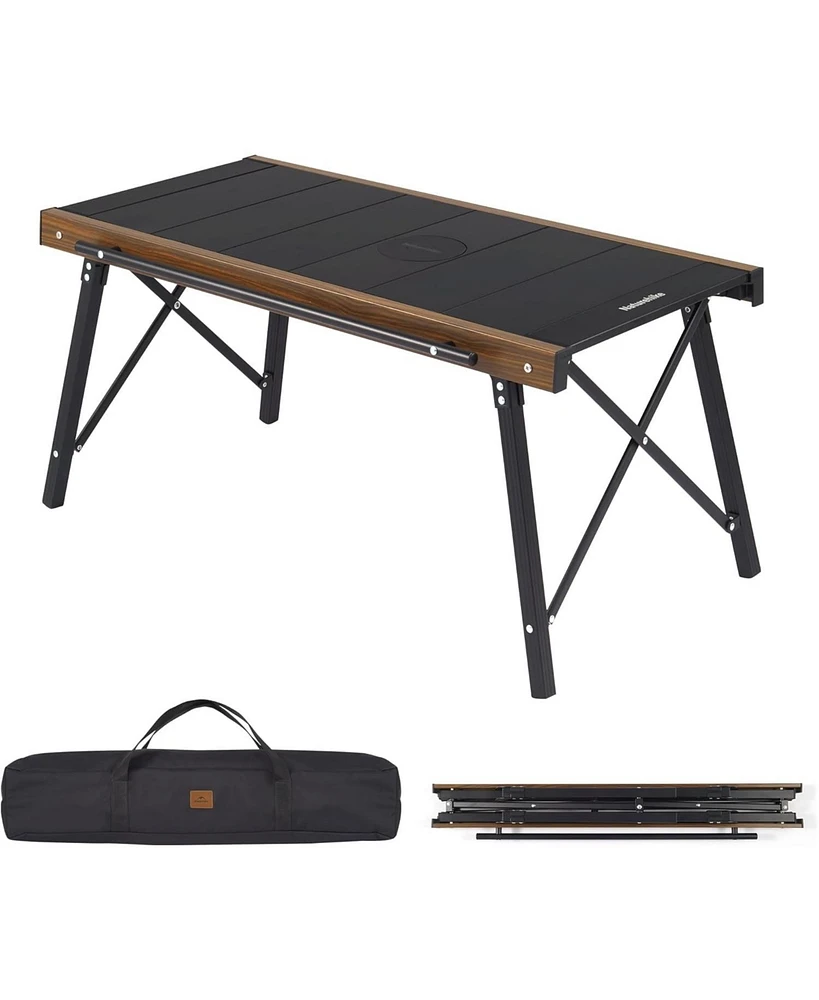 Naturehike Folding Igt Camping Table, Portable Outdoor Igt Cook System, Ultralight Aluminum Camp Table with Carry Bag for Car Camping Picnic
