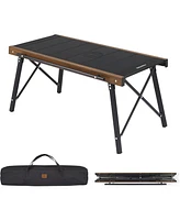 Naturehike Folding Igt Camping Table, Portable Outdoor Igt Cook System, Ultralight Aluminum Camp Table with Carry Bag for Car Camping Picnic