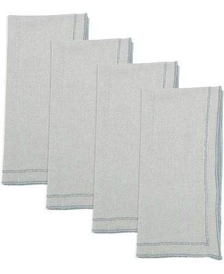 Saro Lifestyle Stonewashed Overlock Linen Edge Napkins, 20" x