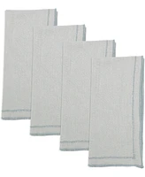 Saro Lifestyle Stonewashed Overlock Linen Edge Napkins, 20" x