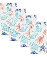 Saro Lifestyle Ocean Breeze Sea Shells Cotton Napkins, 20" x 20"