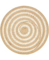 Saro Lifestyle Natural Weave Rattan Placemats, 15" Round