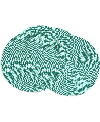 Saro Lifestyle Stripe of Mint Placemats, 15" Round