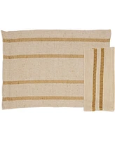 Saro Lifestyle Classic Stripe Placemats and Napkins, Set of 8