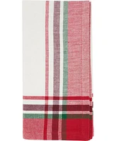 Saro Lifestyle Simple Plaid Cotton Placemats and Napkins, Set of 8