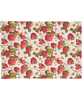 Saro Lifestyle Breezy Juicy Strawberry Cotton Placemats, 14" x 20", Set of 4