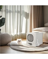 Bingopaw Drawer Cat Litter Box With Anti-Splash Front Entry & Scoop