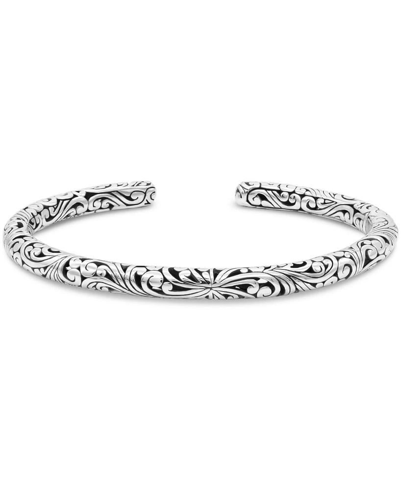 Devata Bali Filgree Cuff Bracelet in Sterling Silver