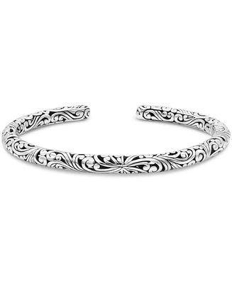 Devata Bali Filgree Cuff Bracelet in Sterling Silver