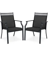 Patio Chairs Set of 2 with All Weather Breathable Fabric High Backrest