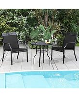 Patio Chairs Set of 2 with All Weather Breathable Fabric High Backrest