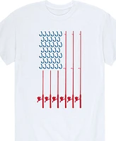 Airwaves Men's American Flag Fishing Poles Short Sleeve T-Shirt