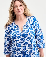 Style & Co Plus Floral Spark Shift Dress, Exclusively at Macy's