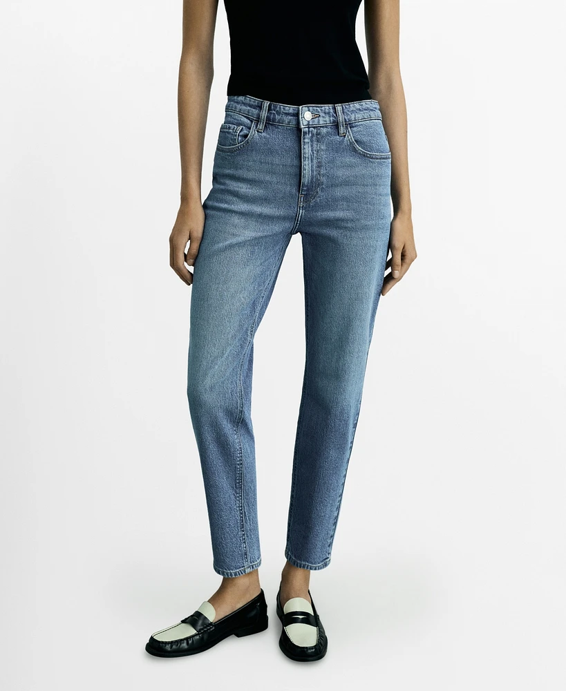 Mango Women's New Mom Comfort High-Rise Jeans