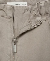 Mango Women's Zipper Wide Leg Jeans