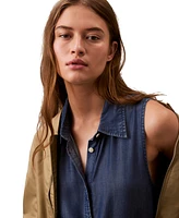 Calvin Klein Jeans Women's Sleeveless Button-Down Shirt