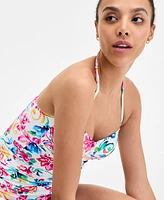 Anne Cole Women's Watercolor Paisley Twist-Front Bandeau Tankini Top