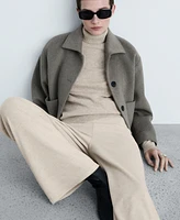 Mango Women's Fine-Knit Wide Leg Pants