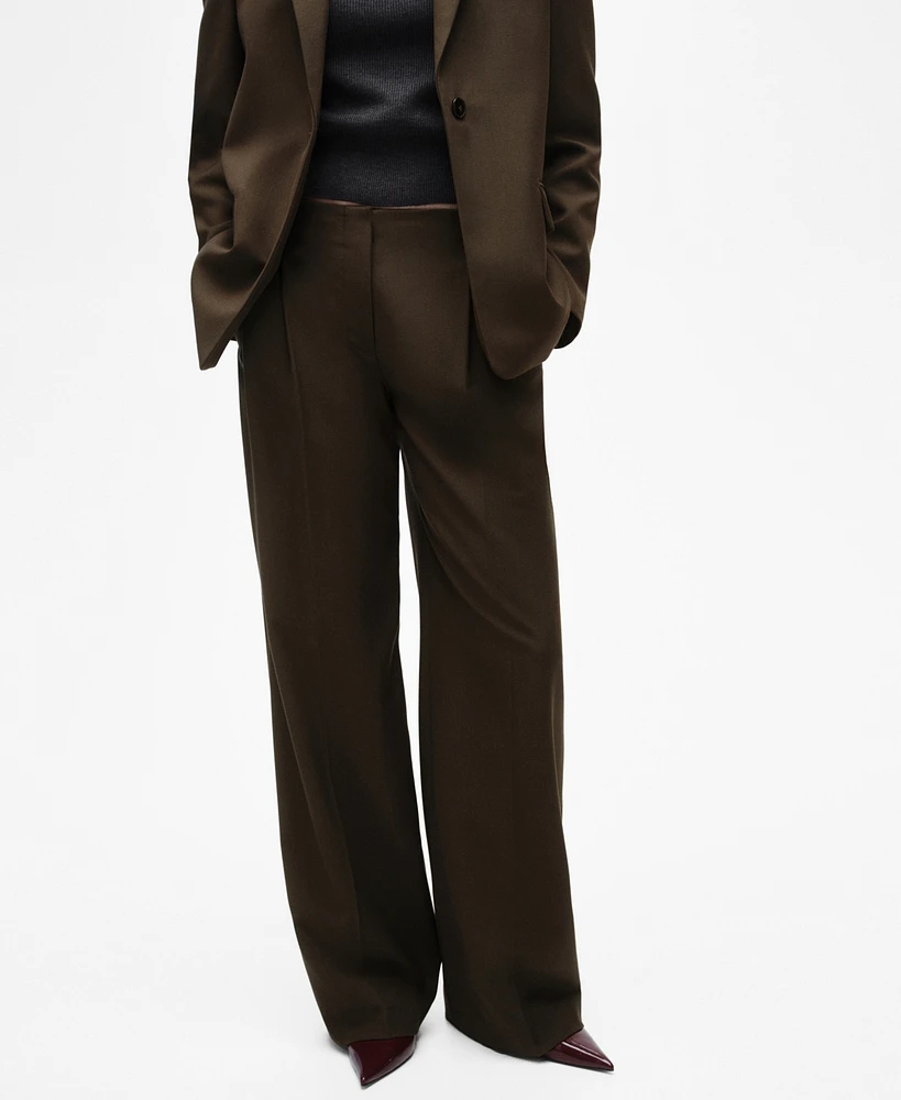 Mango Women's Wide Leg Suit Pants
