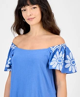 Robbie Bee Women's Off-The-Shoulder Jacquard Dress