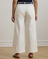 Lauren Ralph Plus Stretch Chino Wide-Leg Cropped Pants