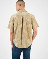 Tommy Bahama Men's Sand Desert Leaf-Print Linen Blend Shirt