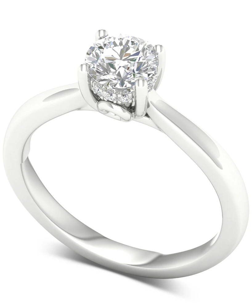 Diamond Hidden Halo Engagement Ring (3/4 ct. t.w.) in 14k White Gold