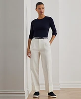 Lauren Ralph Cotton-Blend Long-Sleeve Top
