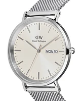 Daniel Wellington Men's Analog Silver-Tone Stainless Steel Watch, 40mm