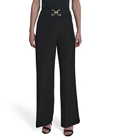 Halston Women's Horsebit Buckle Straight-Leg Pants