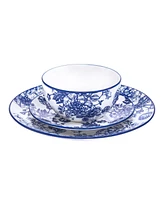 Godinger Blue Floral 12 Pc. Dinnerware Set, Service for 4