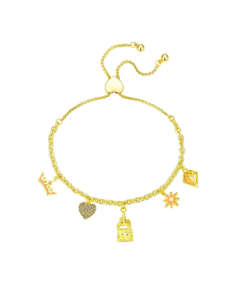 Disney Cubic Zirconia and Crystal Princess Bolo Bracelet