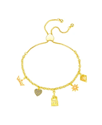 Disney Cubic Zirconia and Crystal Princess Bolo Bracelet