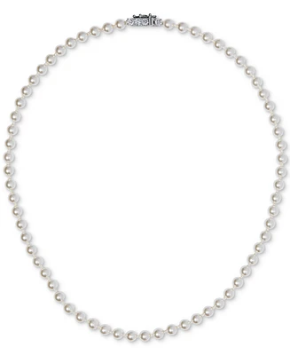 Eliot Danori Silver-Tone Imitation Pearl & Cubic Zirconia Clasp 16" Strand Collar Necklace, Exclusively at Macy's