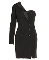 Mac Duggal Women's Ieena One Sleeve Tuxedo Dress