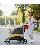 Bingopaw 4 Wheel Foldable Dog Cat Travel Stroller