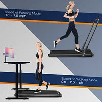 2-in-1 Folding Walking Pad Treadmill – Led Display, Remote Control, and Ultra-Compact Design for Home Fitness