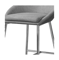 Stylish Set of Two Metal Bar Chairs with Low Back Support